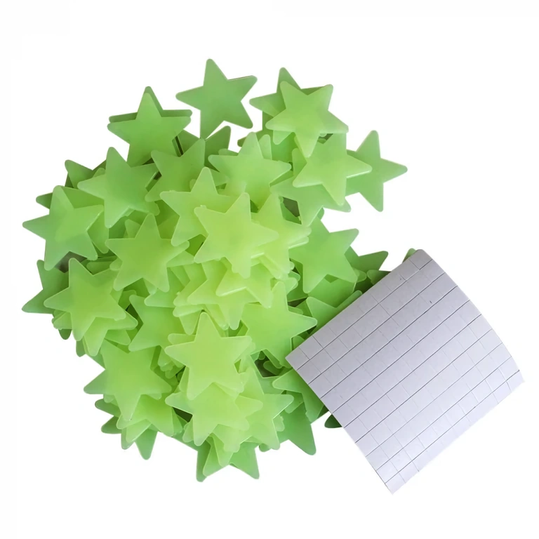 Πακέτο με 100 φωσφορίζοντα αστεράκια, ιδανικά για παιδικό δωμάτιο