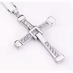 Pendentif petite croix Fast & Furious – Collier Dominic Toretto Vin Diesel, modèle croix argentée