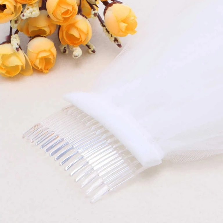 Μακρύ πέπλο τύπου καθεδρικού ναού, νύφη Εντυπωσιακός, μακρύς πέπλος με χτένα – στυλ βασιλικού γάμου