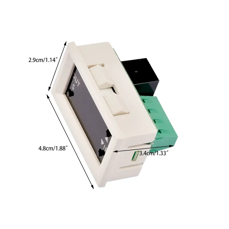 Διαστάσεις μονάδας ρελέ χρονοδιακόπτη 12V Ακριβείς διαστάσεις μονάδας χρονοδιακόπτη με οθόνη LED