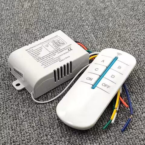 Interrupteur lumière avec télécommande 4 canaux 220V – Récepteur automatisation lustres et lampes