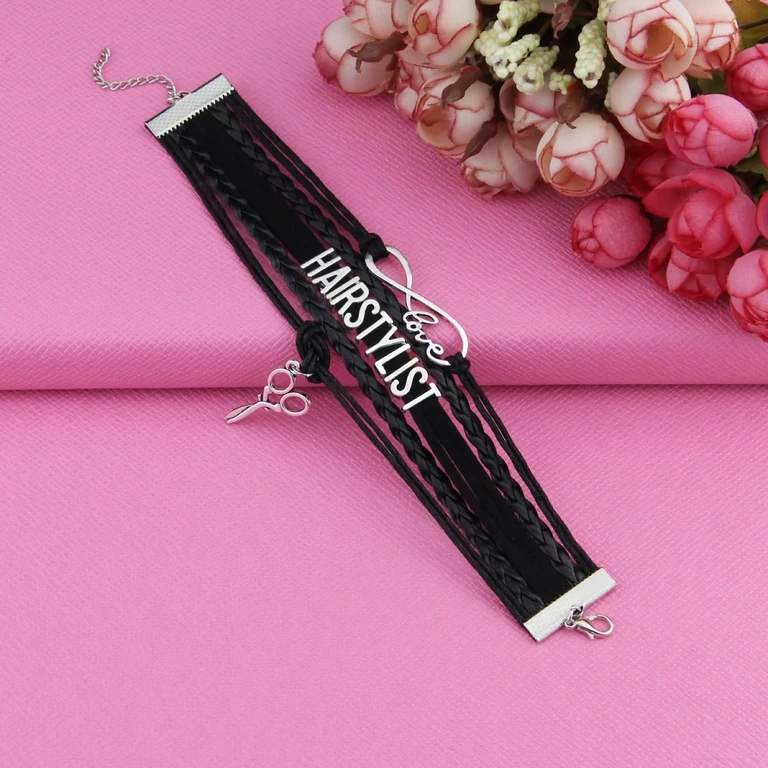 Πλεκτό βραχιόλι για άντρες – στυλ barber Ανδρικό πλεγμένο αξεσουάρ, ιδανικό για κομμωτές και κουρείς