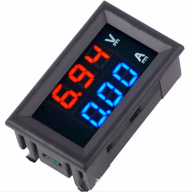 Voltamperemètre panneau digital 0–100V 0–10A – Voltmètre et ampèremètre LED rouge-bleu