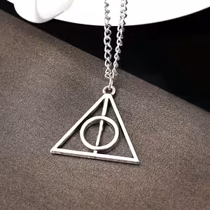 Pendentif collier Harry Potter Reliques de la Mort Triangulaire argent – Bijou magique