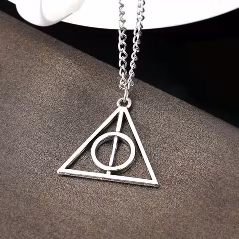 Pendentif collier Harry Potter Reliques de la Mort Triangulaire argent – Bijou magique
