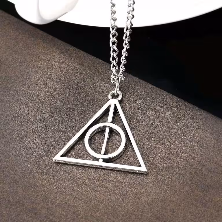 Pendentif collier Harry Potter Reliques de la Mort Triangulaire argent – Bijou magique