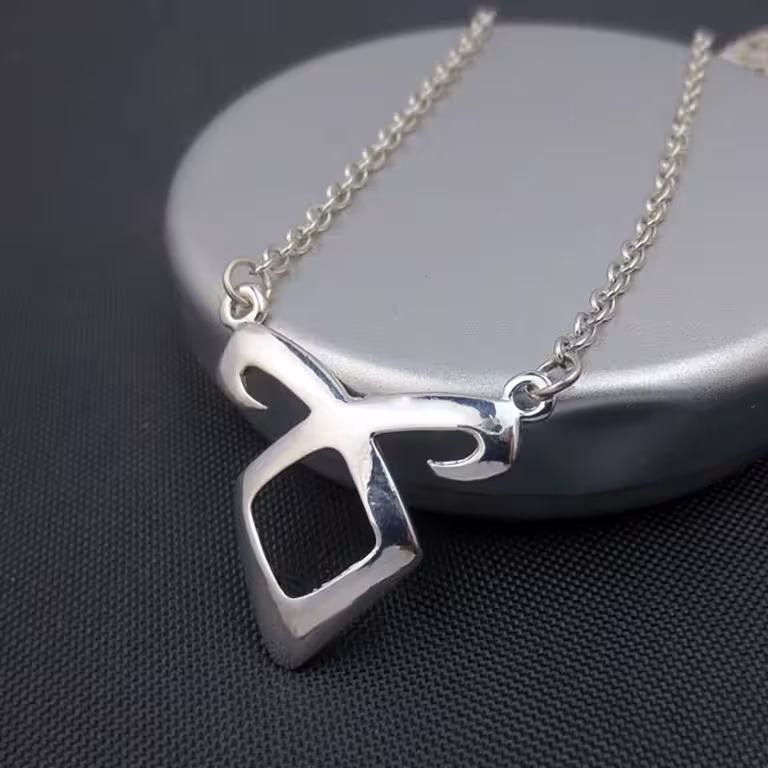 Pendentif collier The Mortal Instruments City of Bones – Angel, chaîne argentée fantasy