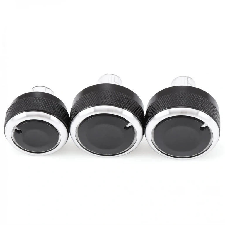 Σετ 3 κουμπιών climatronic αλουμινίου Κουμπιά ταμπλό AC με μοντέρνο σχέδιο – πλήρες σετ 3 τεμαχίων