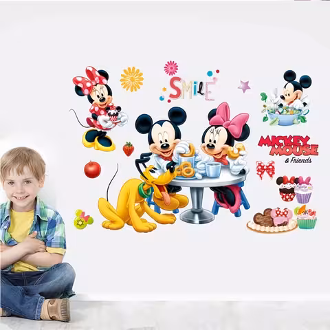 Sticker mural Mickey Mouse autocollant pour chambre d’enfant ou bébé
