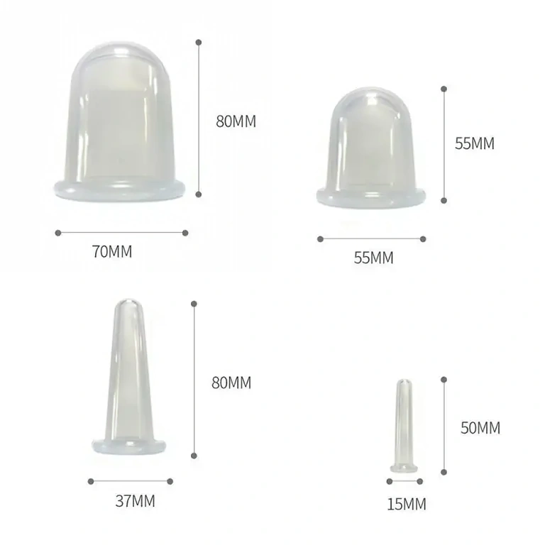 Σετ 4 σιλικόνιο βεντούζες για σώμα και πρόσωπο 4 σιλικόνες βεντούζες διαφορετικών μεγεθών για ευέλικτη χρήση