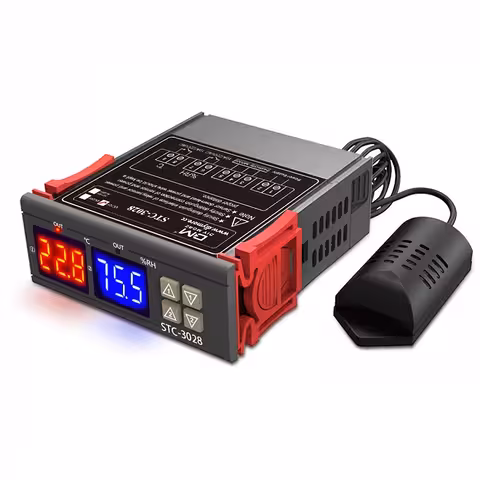 Contrôleur thermostat hygrostat digital STC-3028 220V avec capteur d’humidité