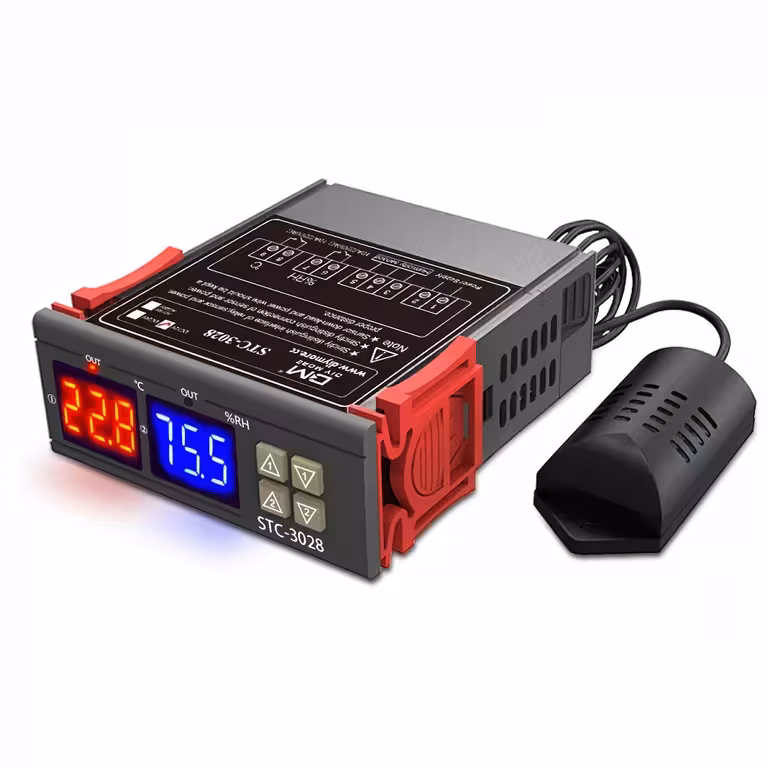 Contrôleur thermostat hygrostat digital STC-3028 220V avec capteur d’humidité