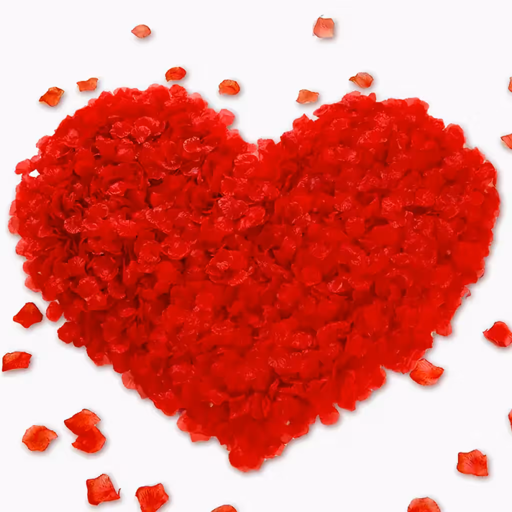 Pétales de roses rouges artificielles – 500 pièces pour décoration romantique, mariage et Saint-Valentin