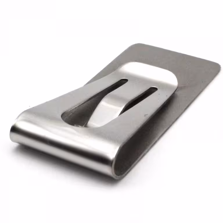 Pince à billets – Money clip slim minimaliste en acier inoxydable pour cartes et billets