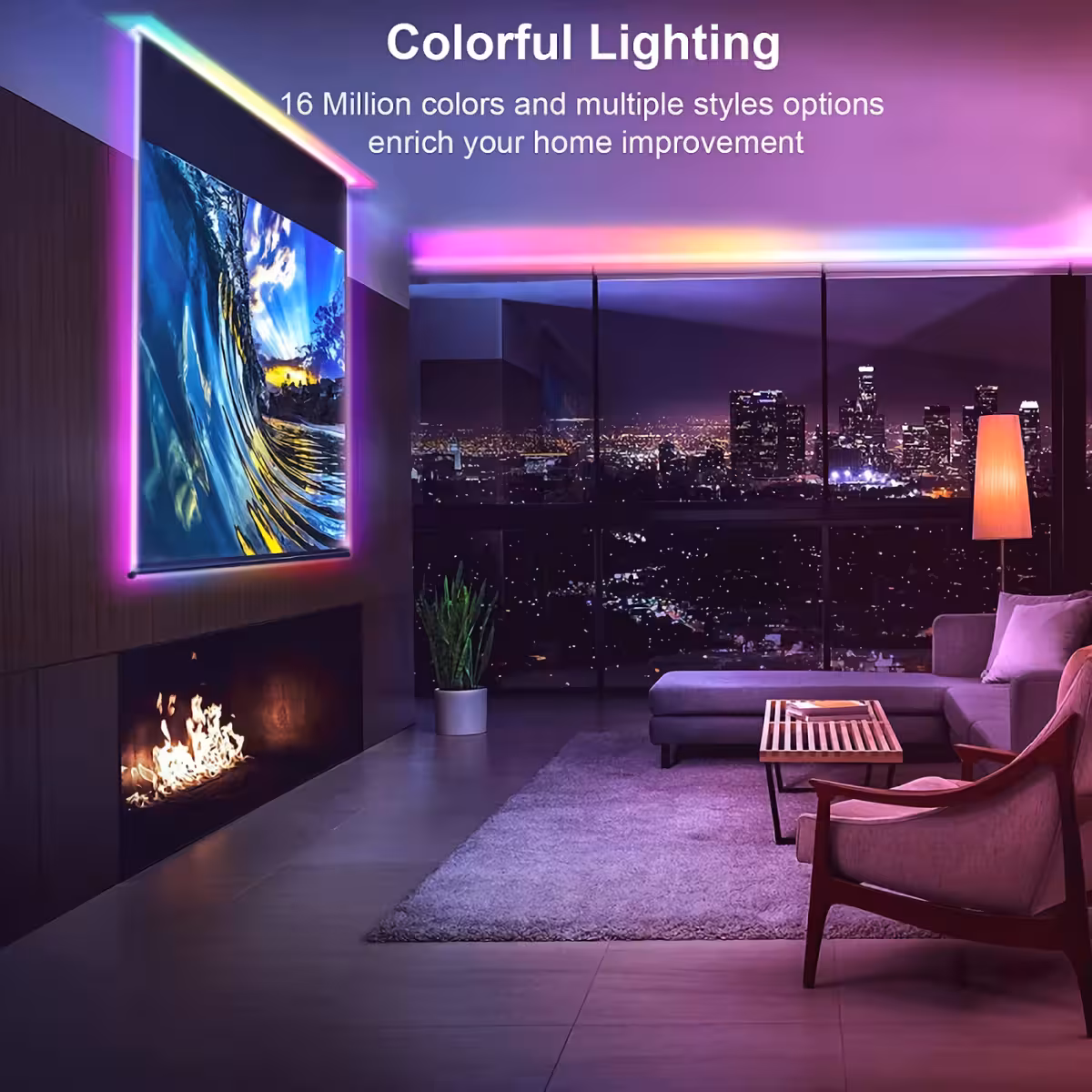 Φωτεινή ταινία με 300 LED RGB, τηλεχειριστήριο και συνδεσιμότητα bluetooth