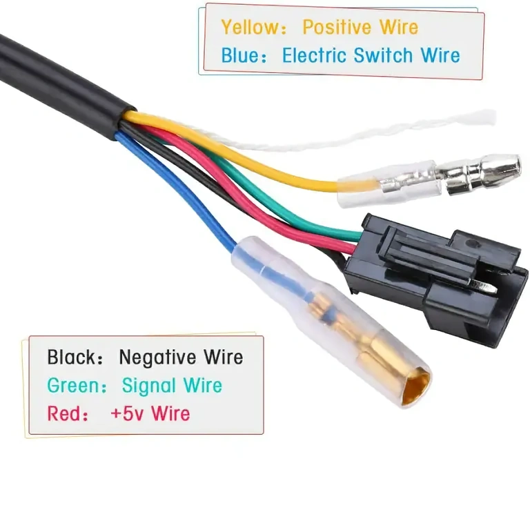 Διάγραμμα ηλεκτρικών συνδέσεων λεβιέ Διάγραμμα καλωδίων για σωστή εγκατάσταση λαβής επιτάχυνσης με ένδειξη τάσης