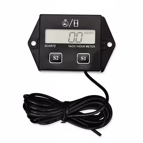 Mini compte-tours numérique monté sur un moteur essence 2T