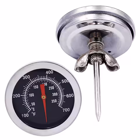 Thermomètre à viande professionnel pour barbecue, four fumoir inox analogique 0-350°C
