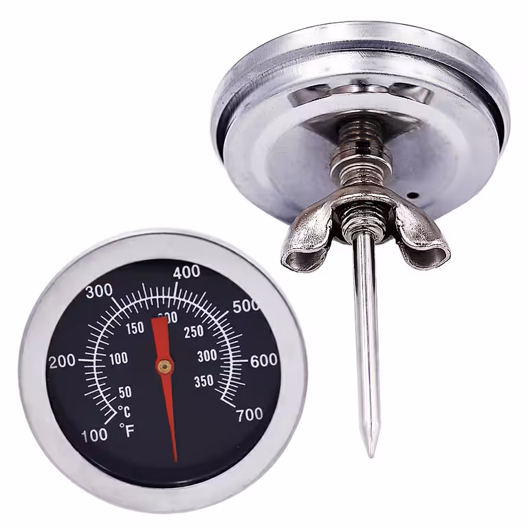 Thermomètre à viande professionnel pour barbecue, four fumoir inox analogique 0-350°C