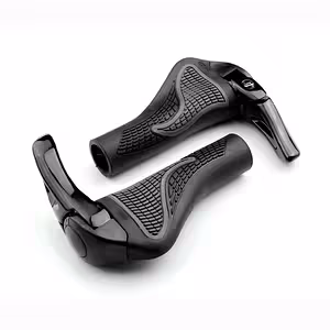 Poignées guidon MTB ergonomiques noires avec cornes lock-on pour vélo et trottinette électrique