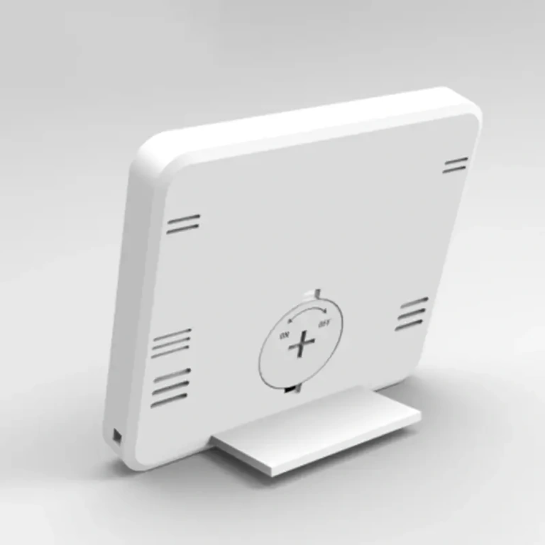 Ψηφιακό θερμόμετρο και υγρασιόμετρο με συμπαγή σχεδιασμό και λευκό χρώμα