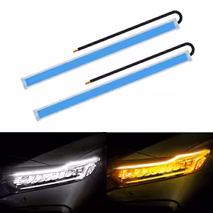Feux de jour DRL bande LED avec clignotant séquentiel dynamique LED FLOW auto – Set de 2 bandes flexibles 60cm, résistantes IP65