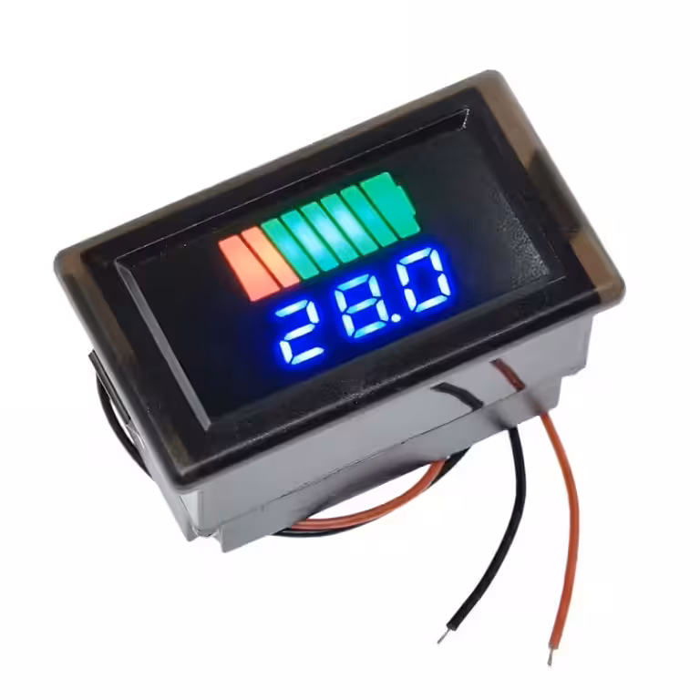 Indicateur état batterie 12V 24V 48V 60V 72V – Voltmètre LED auto, moto, vélo, trottinette