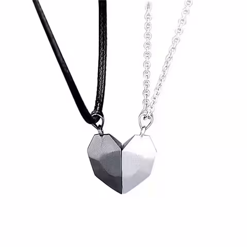 Chaînettes magnétiques Couple BFF – Colliers cœur avec aimant, cadeau pour couple