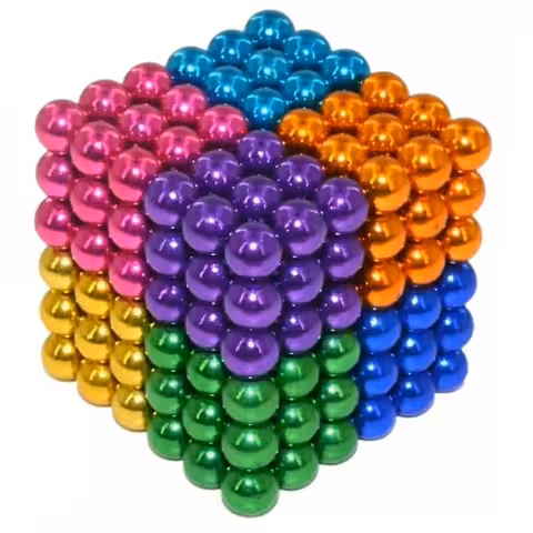 Billes magnétiques Neocube 5mm – Set de 216 pièces colorées anti-stress, aimants puissants
