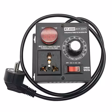 Prise avec variateur de tension 4000W – Régulateur de puissance électrique avec potentiomètre pour éclairage, moteurs et outils