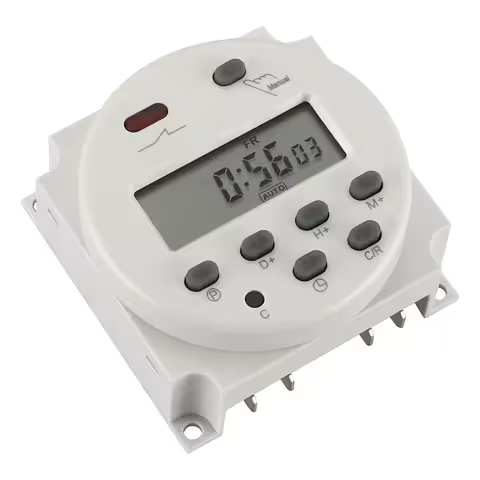 Relais programmateur temporisation digitale 12V – Minuteur électronique avec écran et 8 programmes ON/OFF