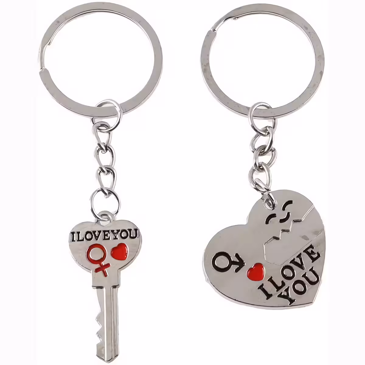 Ρομαντικό σετ μπρελόκ για ζευγάρια – καρδιά και λουκέτο