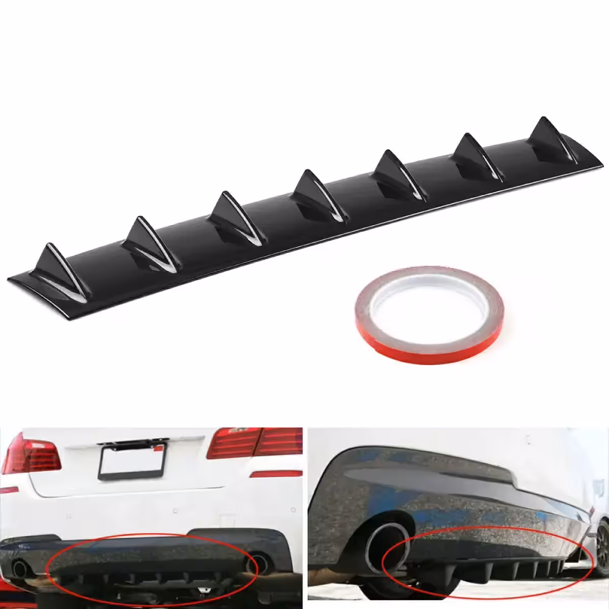 Καθολικός διαχύτης ABS για πίσω προφυλακτήρα, εύκολη τοποθέτηση με διπλή ταινία