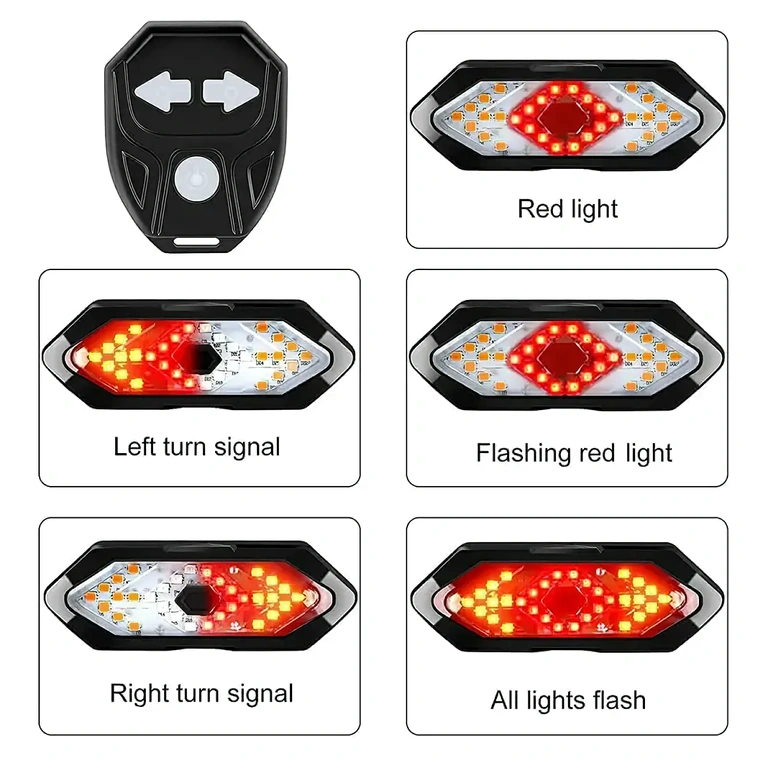 Σετ φώτων σήμανσης ποδηλάτου με επαναφορτιζόμενη μπαταρία Φανάρι με ενσωματωμένη μπαταρία, εύκολο στη φόρτιση
