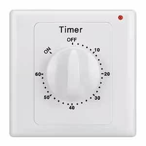 Interrupteur électrique avec minuterie 1–60 minutes – Timer mécanique pour ventilateur, lumière, salle de bain, appareils électriques