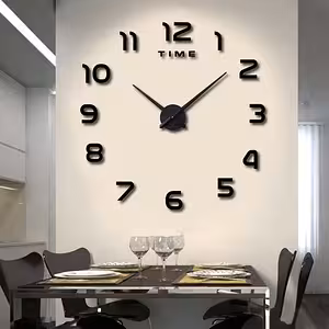 Horloge murale grande 3D décorative moderne, réglable 80-130 cm – Idéale pour salon, cuisine et bureau