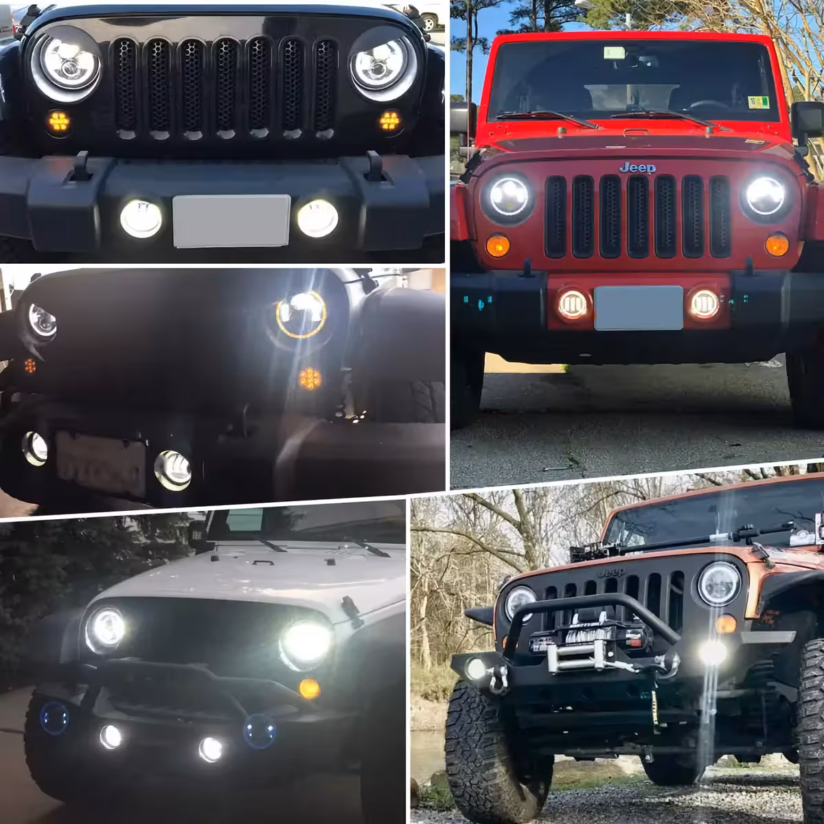 Στρογγυλό LED φανάρι 7" συμβατό με Jeep Wrangler, φωτεινότητα 7000lm, H4/H13