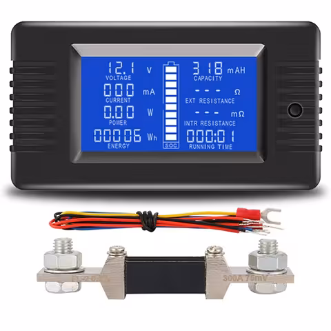 Compteur solaire DC 0–200V 100A/300A – Voltmètre ampèremètre panneau photovoltaïque avec écran LCD