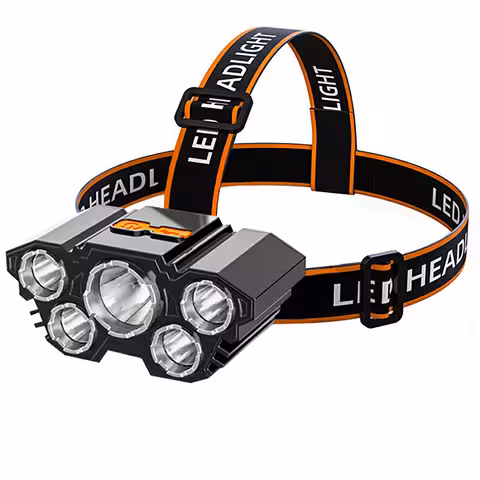 Lampe frontale LED professionnelle avec batterie, puissante et autonomie longue pour pêche et camping