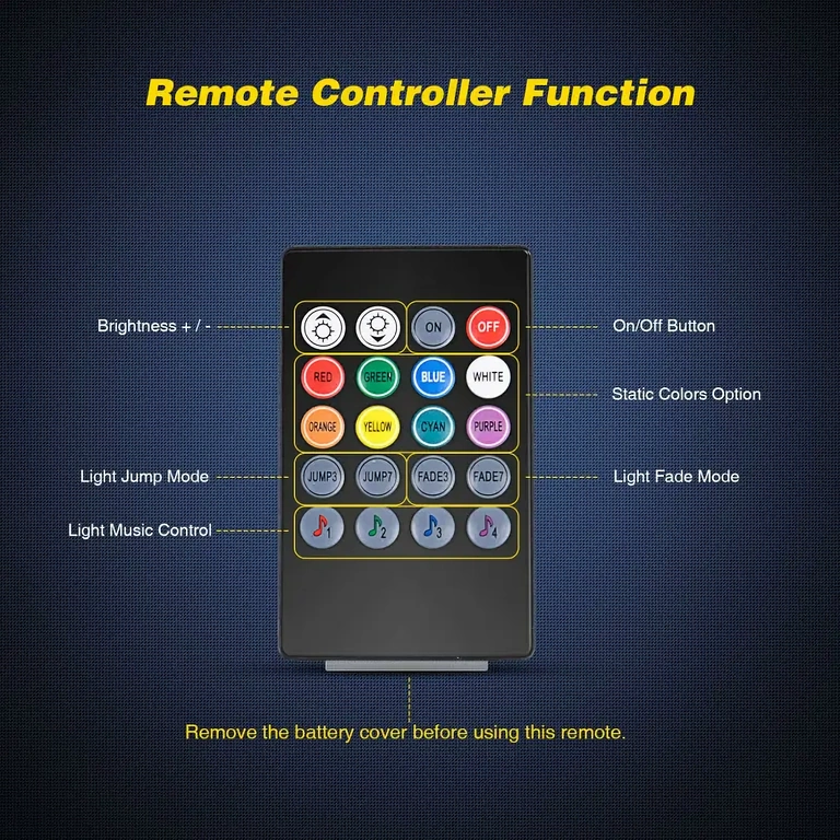 RGB interior φωτισμός αυτοκινήτου με τηλεχειριστήριο και πολλαπλά χρώματα