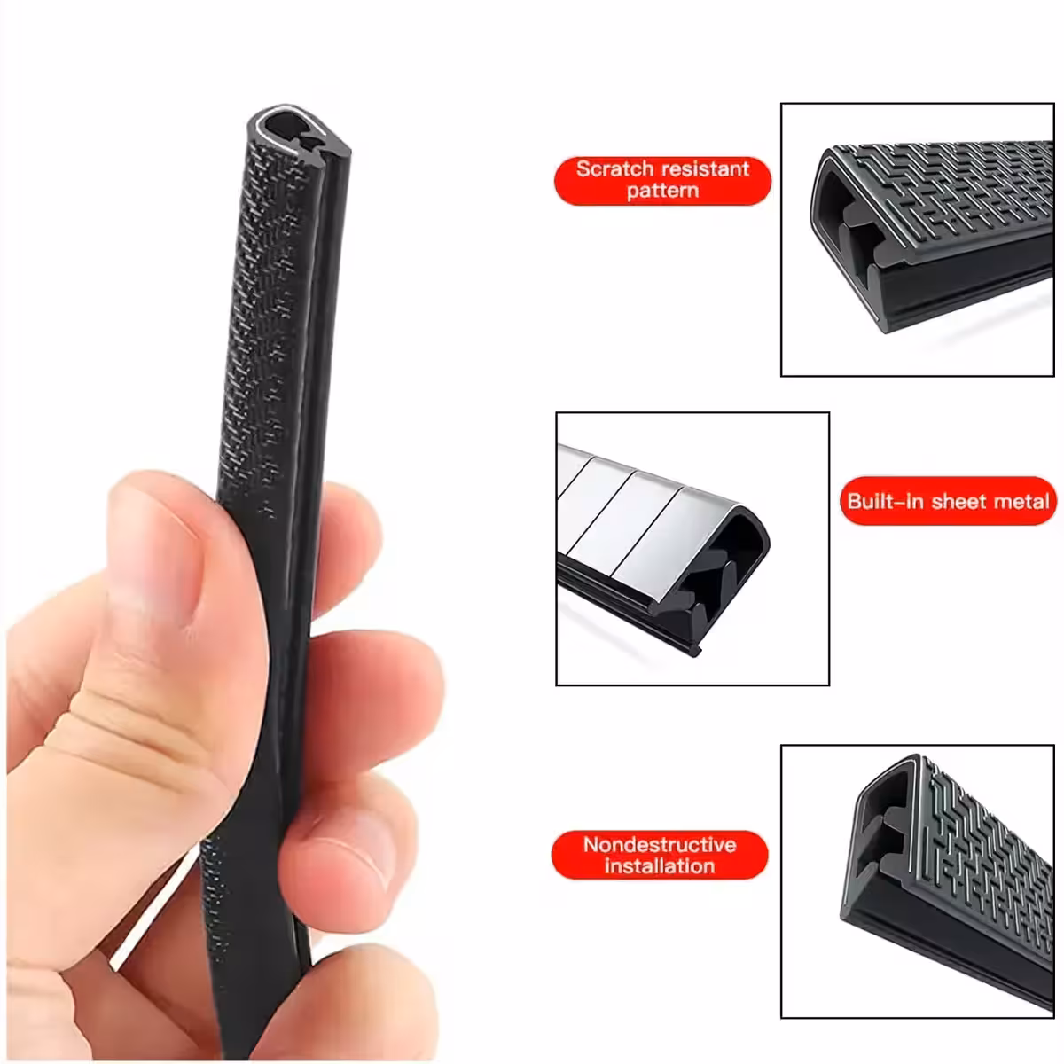 Λάστιχο με μεταλλική ένθεση για προστασία θυρών αυτοκινήτου