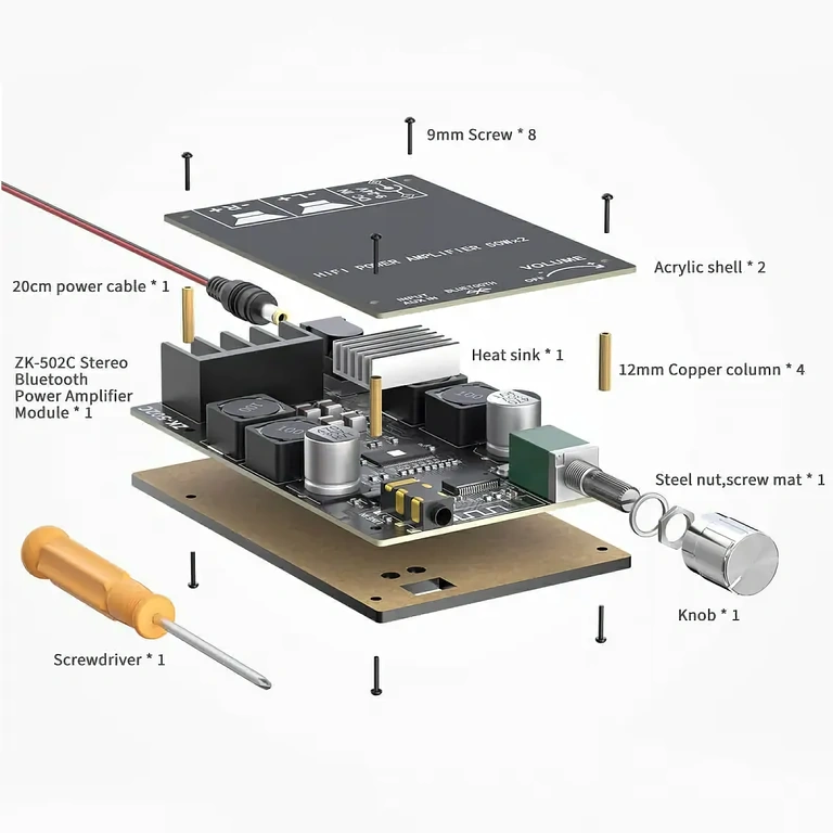 DIY stereo audio πλακέτα Bluetooth με TPA3116D2, 100W σύνολο