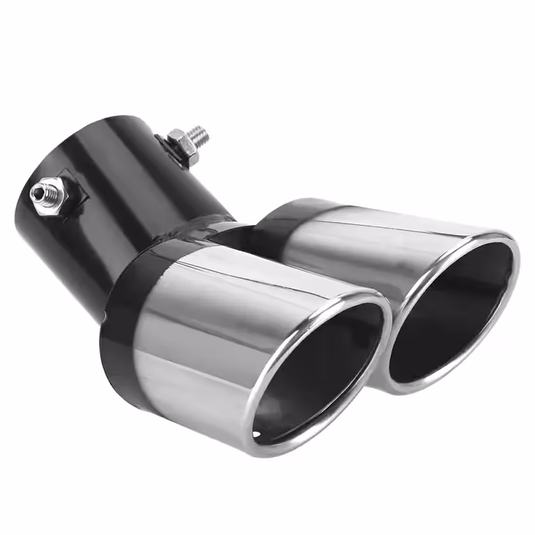 Ornement tuyau d’échappement double inox universel – Compatible BMW, Audi, VW