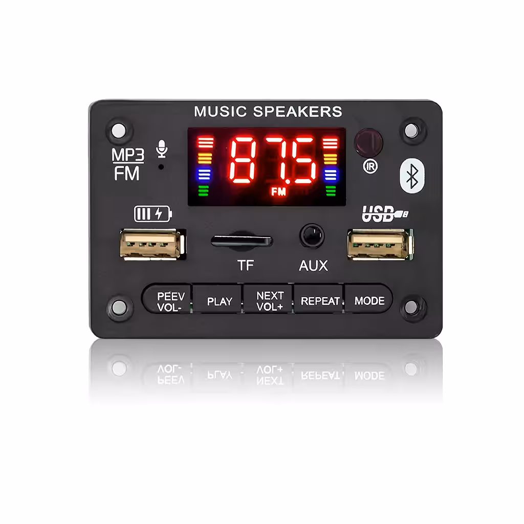 Module audio Bluetooth 5.0 avec radio FM, MP3 et amplificateur stéréo 2x40W 5V/12V