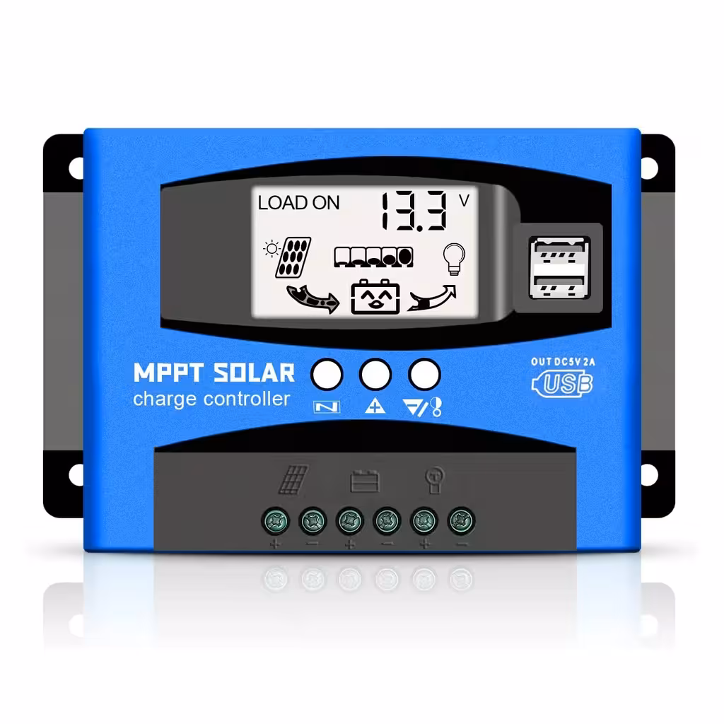 Contrôleur solaire MPPT 100A pour panneaux solaires 12V/24V