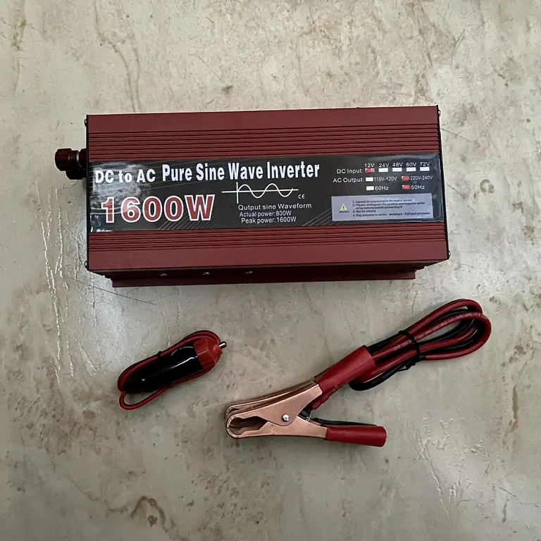 Αντιστροφέας 12V-220V με κλιπ για μπαταρία Πλήρες πακέτο με καλώδια και κλιπ σύνδεσης γρήγορης σύνδεσης