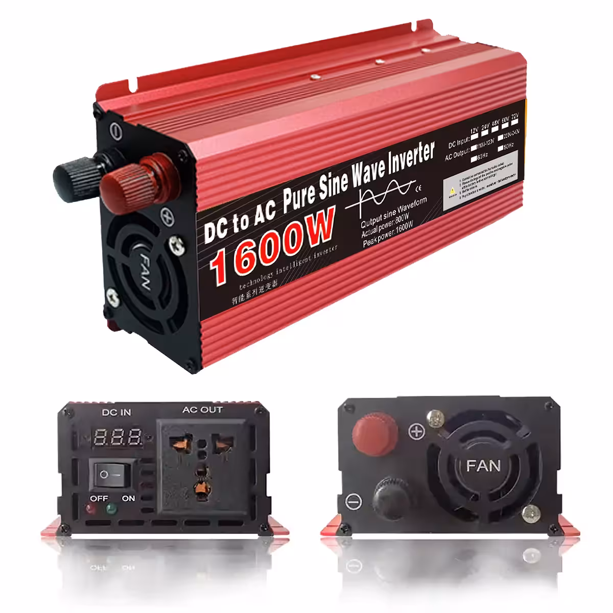 Υψηλής απόδοσης inverter 1600W με προστασία υπερφόρτισης και βραχυκυκλώματος