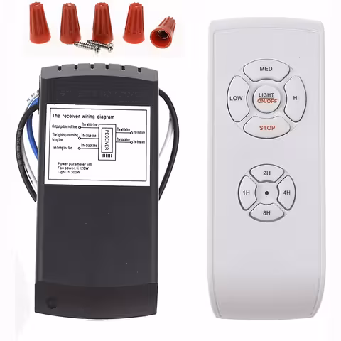Télécommande ventilateur et éclairage avec minuterie 220V – 2 circuits, réglage vitesse