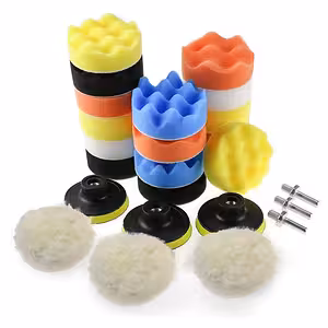 Set polissage auto avec disques 75mm et éponges 80mm – Adaptateurs perceuse inclus