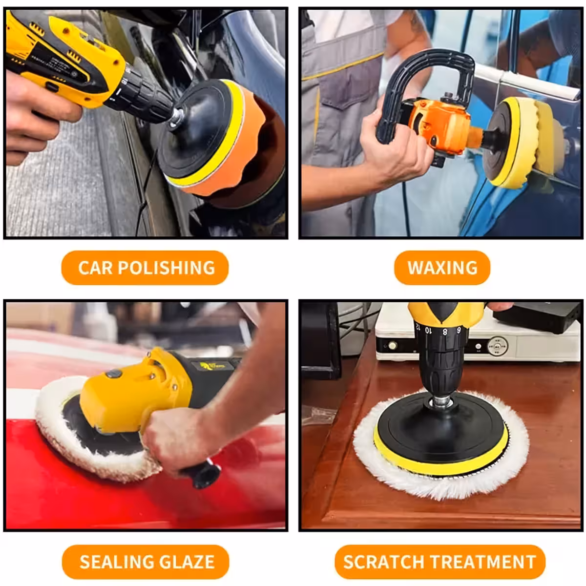 Κίτρινο σφουγγάρι γυαλίσματος με κυματοειδή επιφάνεια για ομοιόμορφη εφαρμογή